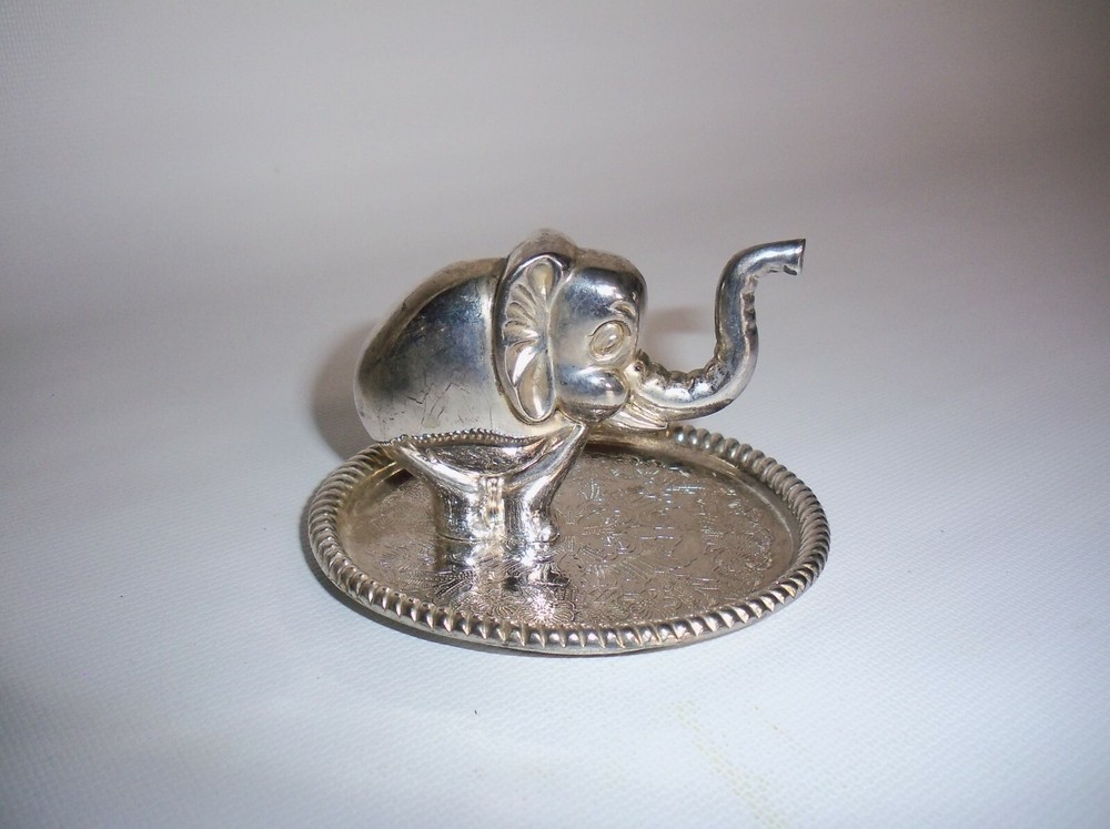 Silver Plated Elephant Jewelery Tray
