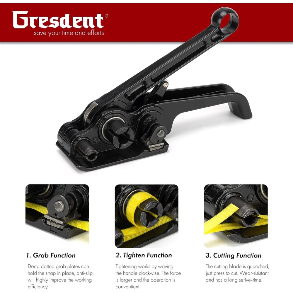 Polyester Strapping Silent Tensioner for 1/2" - 3/4" Width Polyester-Black