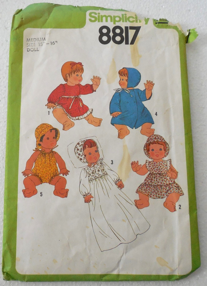 Vintage Set Of 10 Doll Clothes Patterns