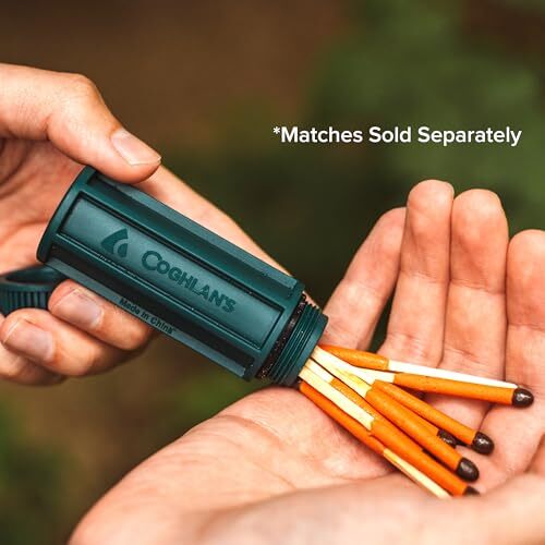 Coghlan's Match Box, Green, Screw Top Lid, Waterproof, Compact