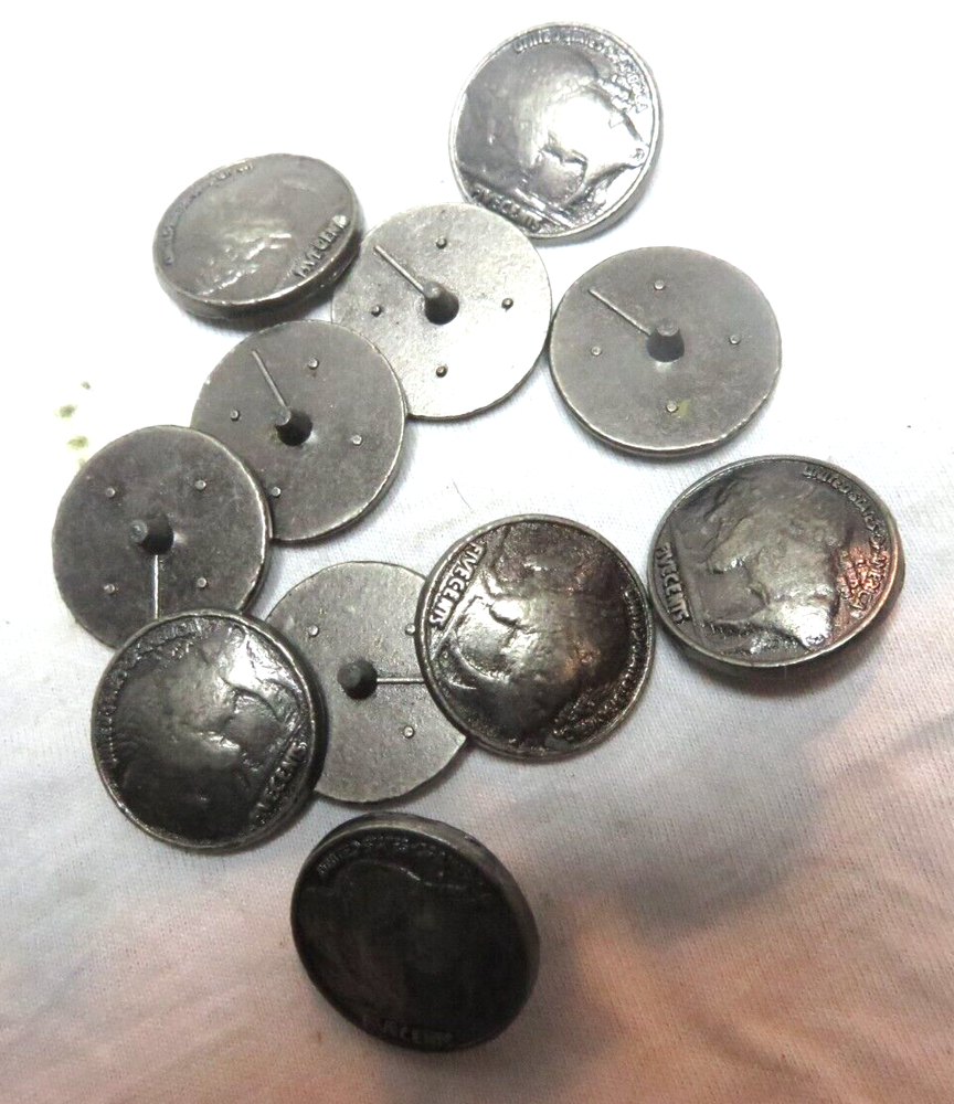 Domed Buffalo Nickel Studs (Qty-10) (SSS-2)