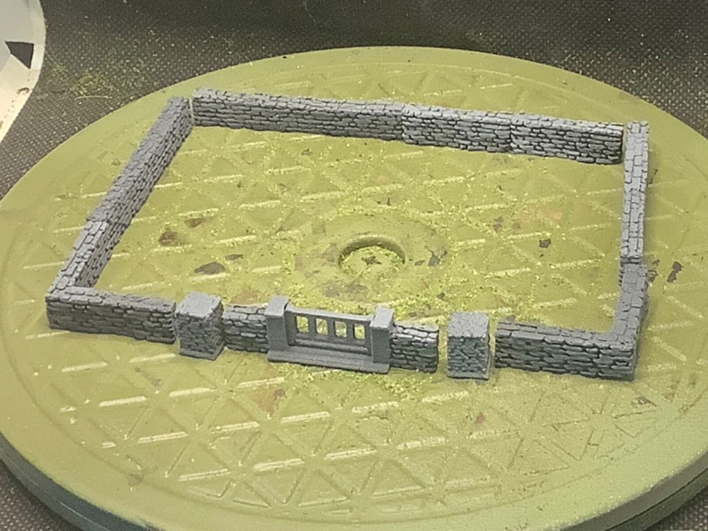 15mm Painted Rock Wall Sections with Gate #3