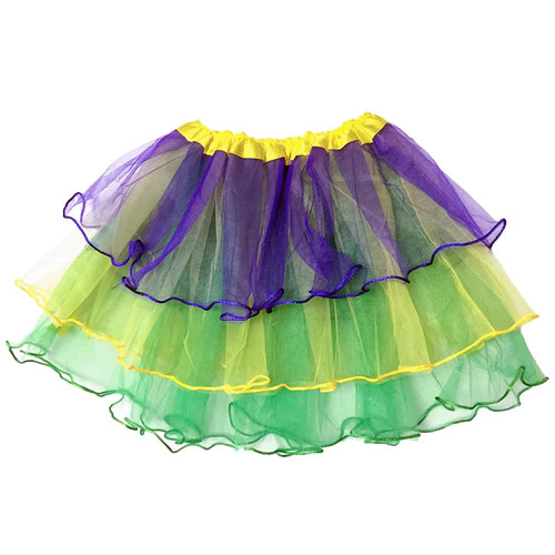 Women's Mardi Gras Multi-Colored 90 Panel Layered Tutu