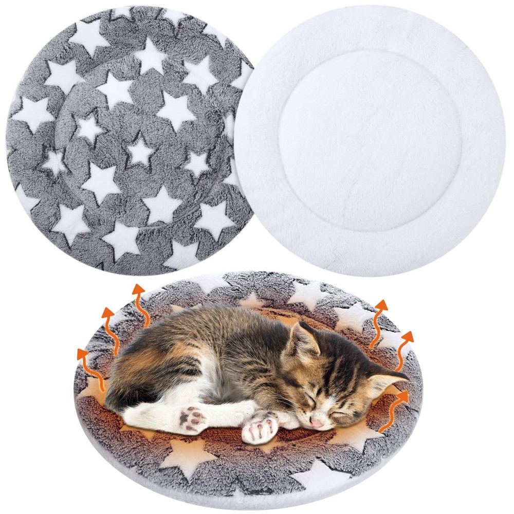 2 Pack Self Warming Cat Mat Self Heating Pad Bed Reversible Machine Washable ...
