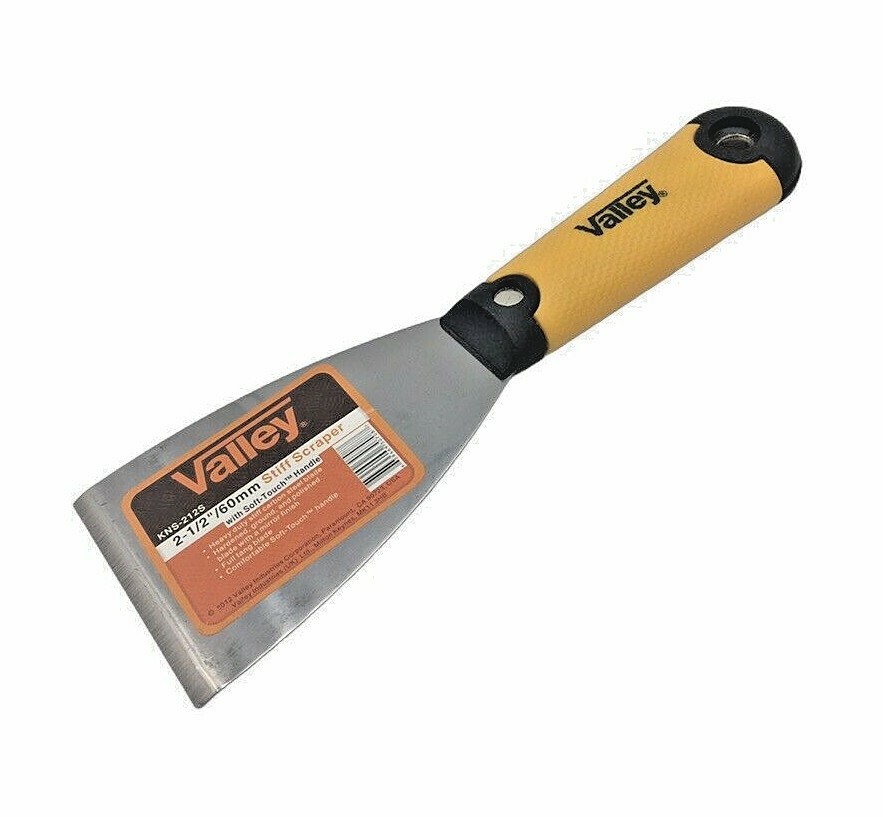 2 1/2” Stiff Scraper Putty Knife Soft-Touch Plastic Handle