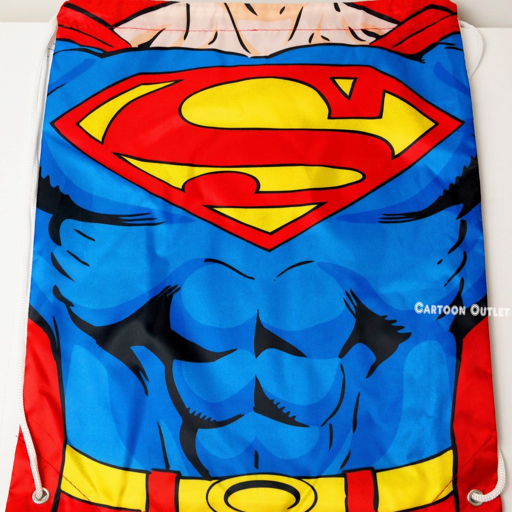 Dc Comics Superman Superhero String Backpack School Gym Drawstring Bag Rucksack