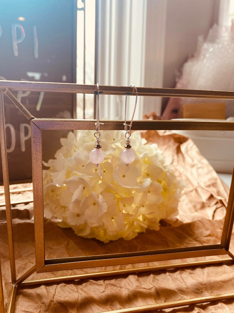 CAPRICORN Zodiac Rose Quartz Earrings