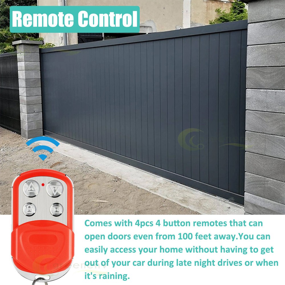 3100lbs Automatic Sliding Gate Opener Door Operator 4 Remote Control+APP Control