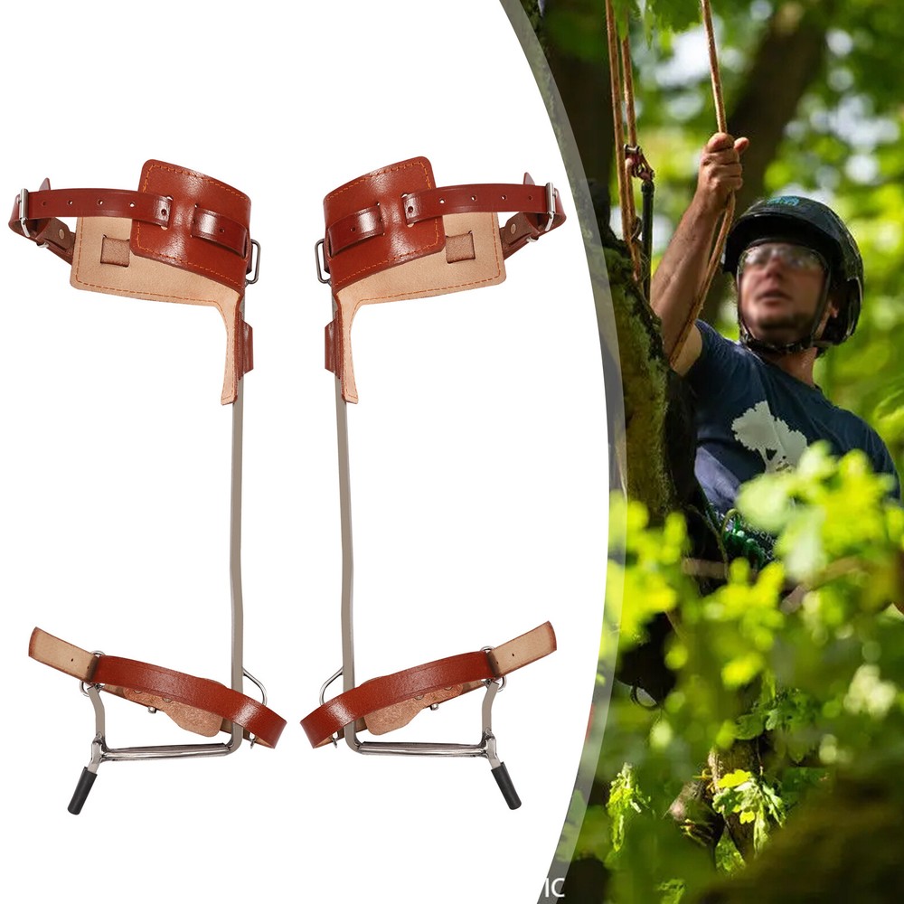 Adjustable Tree Climbing Spike Set Pole Climbing Spurs Tool Climber Strap Gaffs