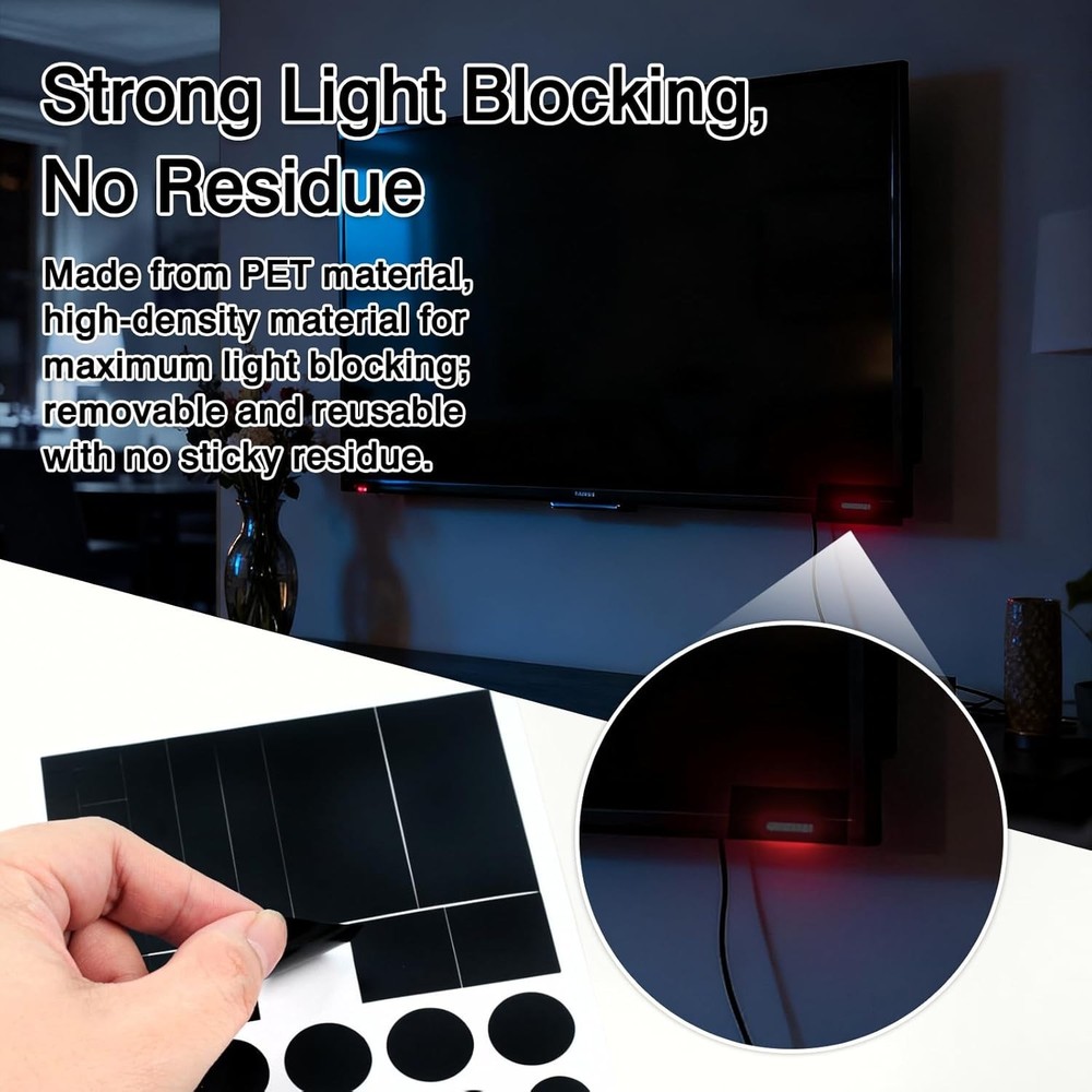 Restickable Black Webcam Covers - Versatile Privacy Stickers for All Devices