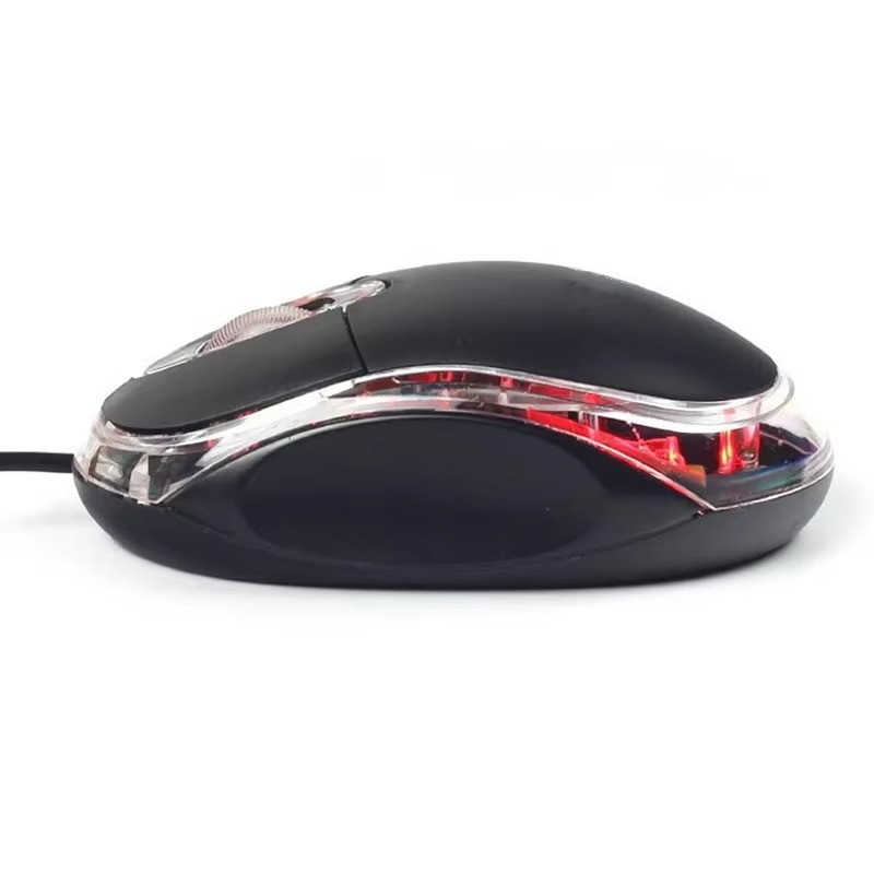 USB Wired Optical Mouse 3 Button Scroll Wheel LED For PC Laptop Mac Home Office
