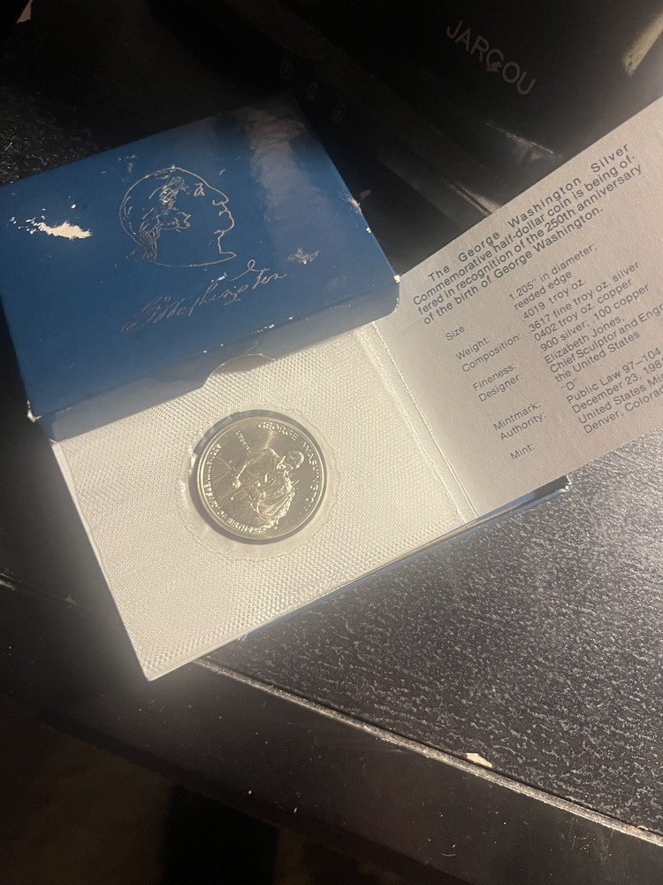 1982-D George Washington Half Dollar Silver Coin w/ Box & COA