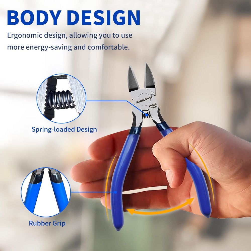 Precision Wire Cutters 5 Inch Flush Diagonal Cutting Pliers Tool Set 5 Pk