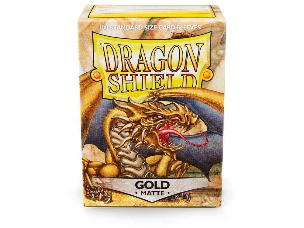 Matte Gold Case Display Dragon Shield Standard Size Sleeves - 10 Packs