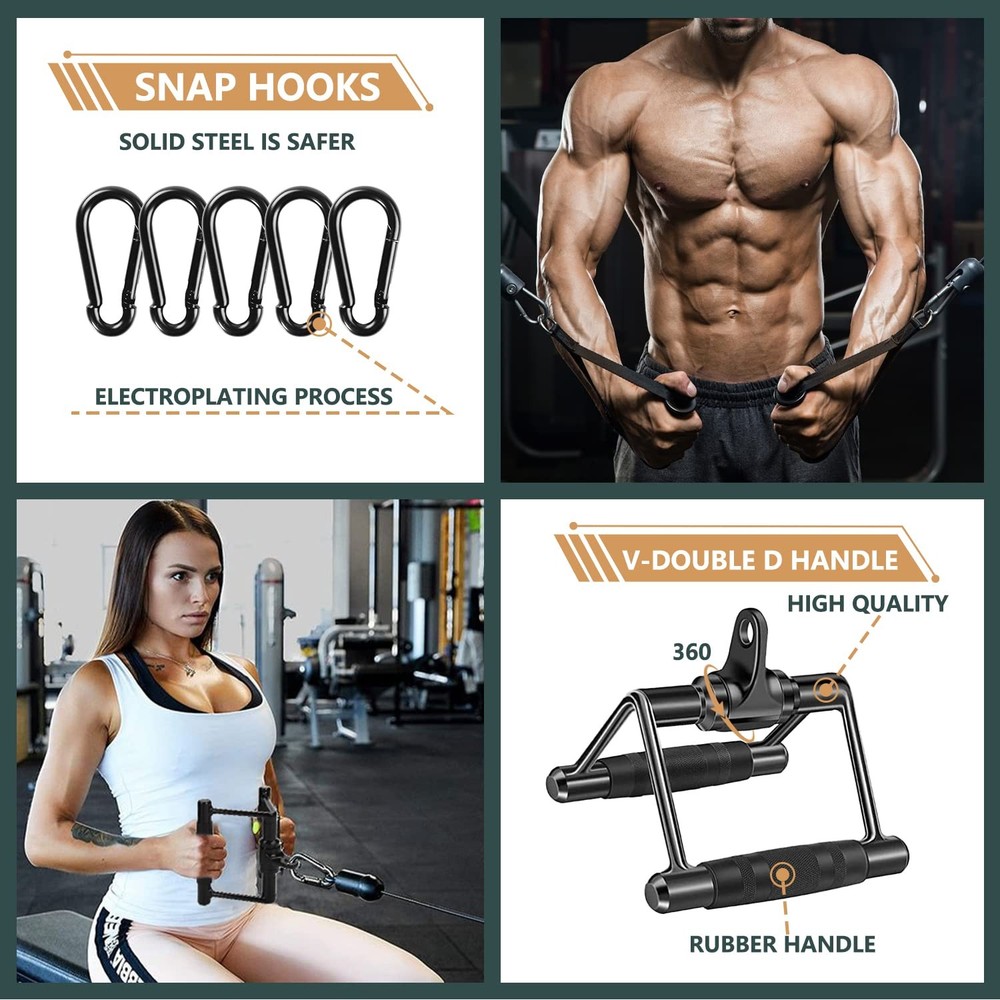 Triceps Pull Down Attachment,Cable Machine Accessories for Home Gym，LAT Pull ...
