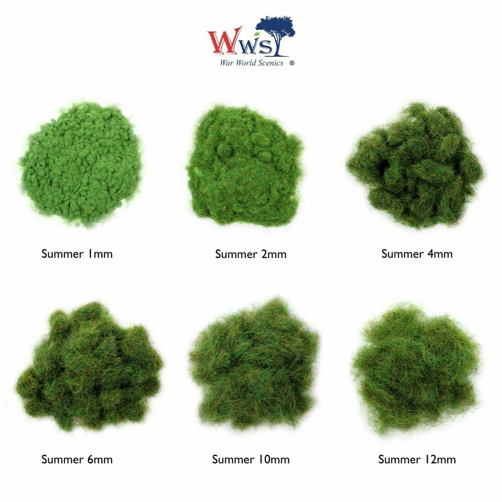 WWS | Summer Static Grass | CHOOSE LENGTHS & BAG SIZE | Model Scenery Material