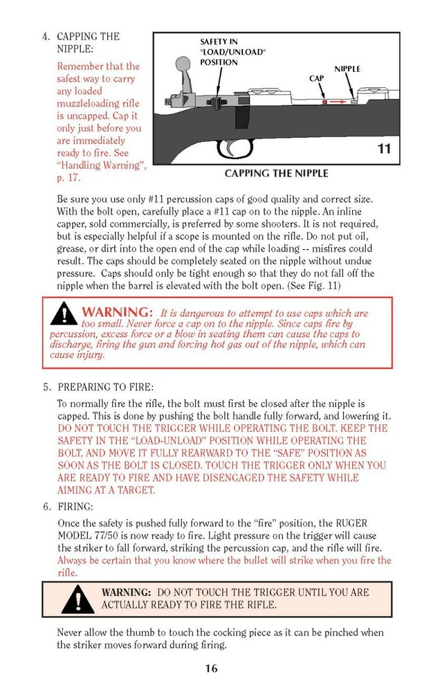 Ruger Model 77/50 Inline Muzzeloading Black Powder Percussion Rifle Manual