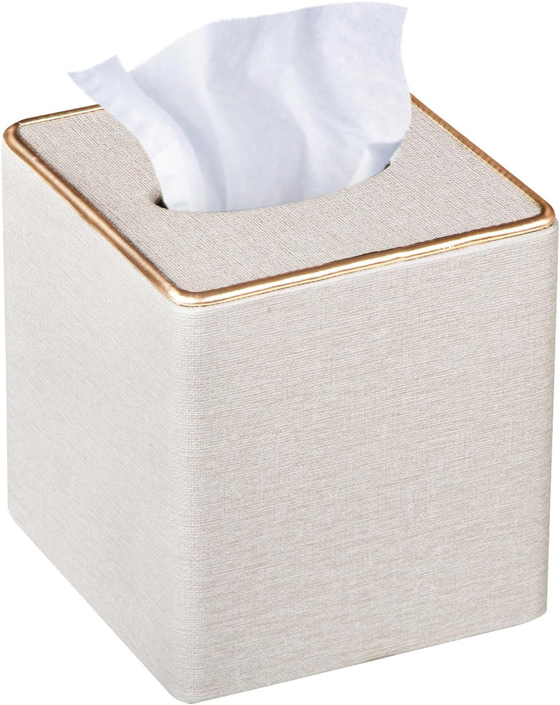 Leather Tissue Box Cover Square,Decorative Cube Tissue Box Holder with Magnetic
