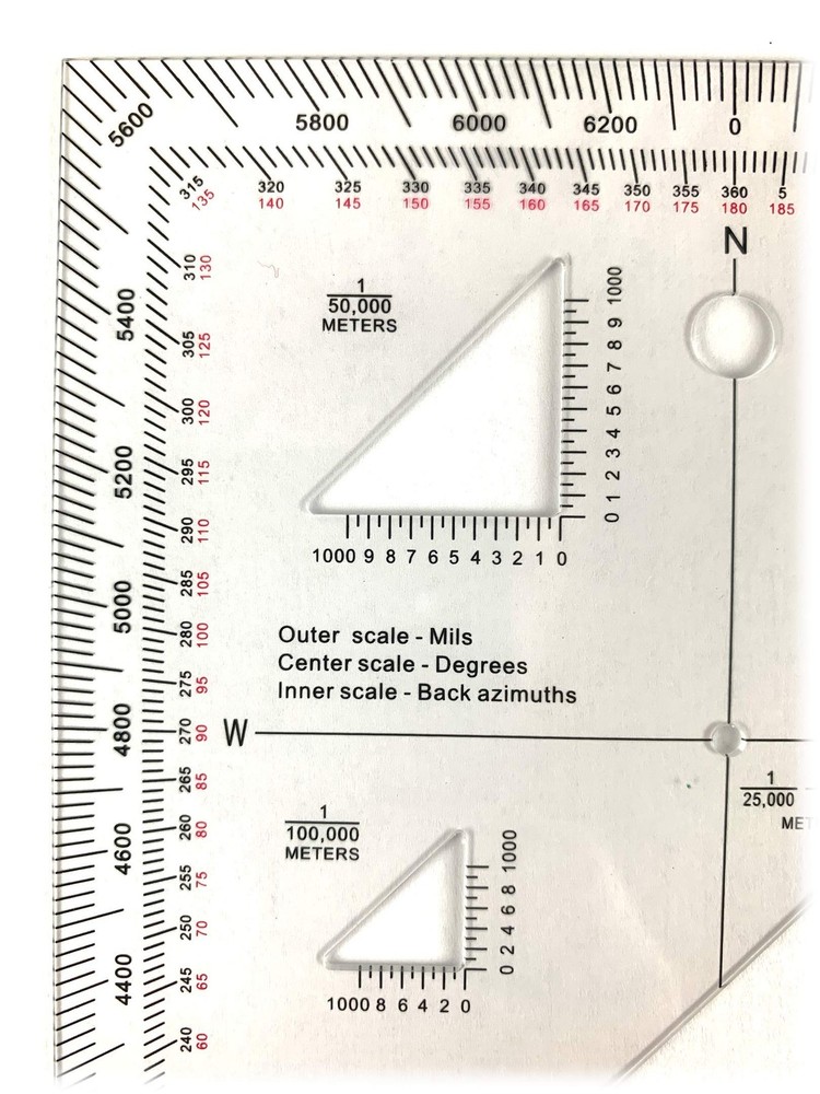Military Protractor - Perfectly Cut for Land Nav
