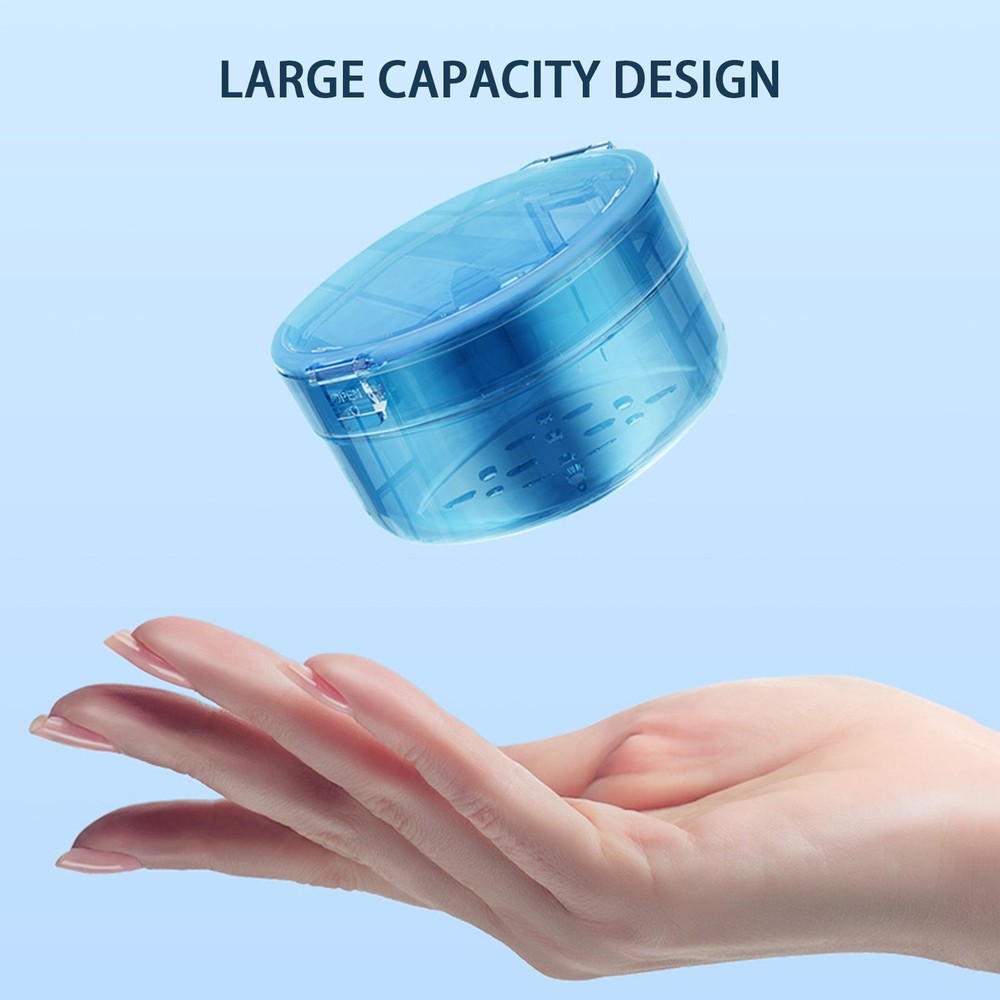 Denture Bath Case Portable Slim Leak Proof Soaking Container Tooth Box