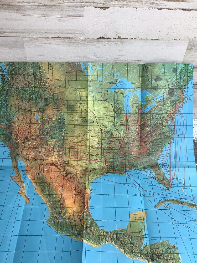 Vintage Delta Airline System Route Map