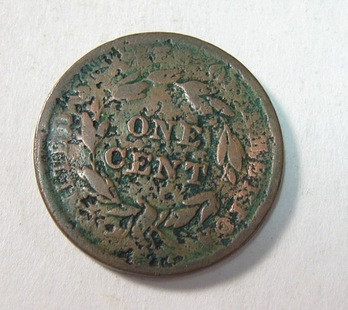 1839 CORONET HEAD LARGE CENT Penny - Booby Head