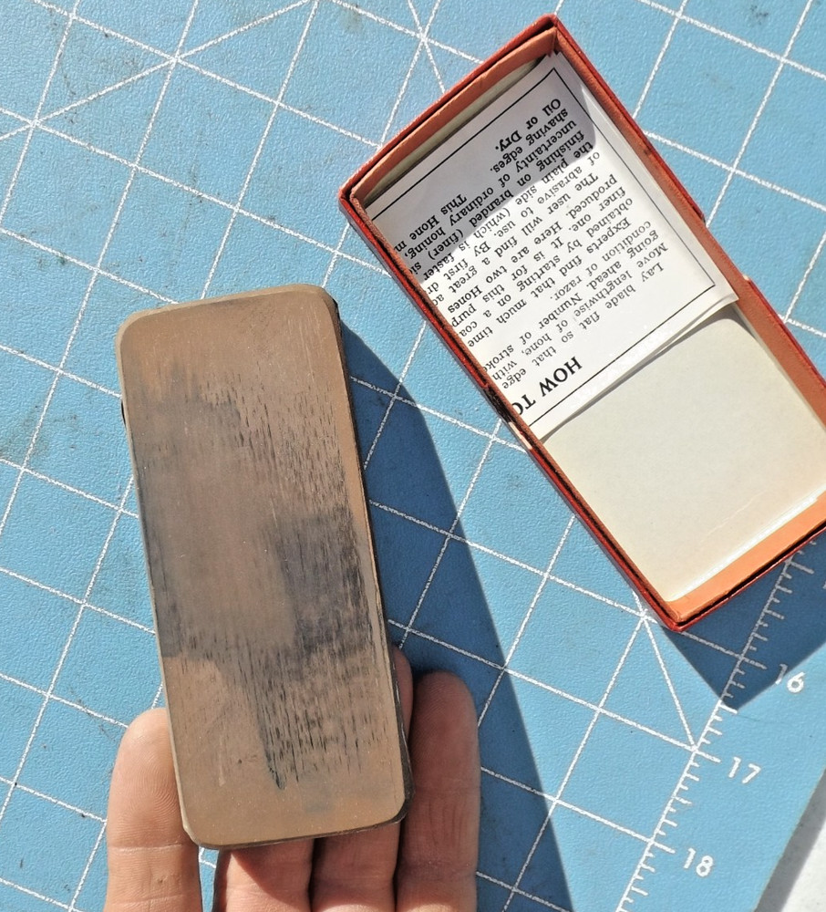 Used Tonsorial Gem Sharpening Stone with Original Box