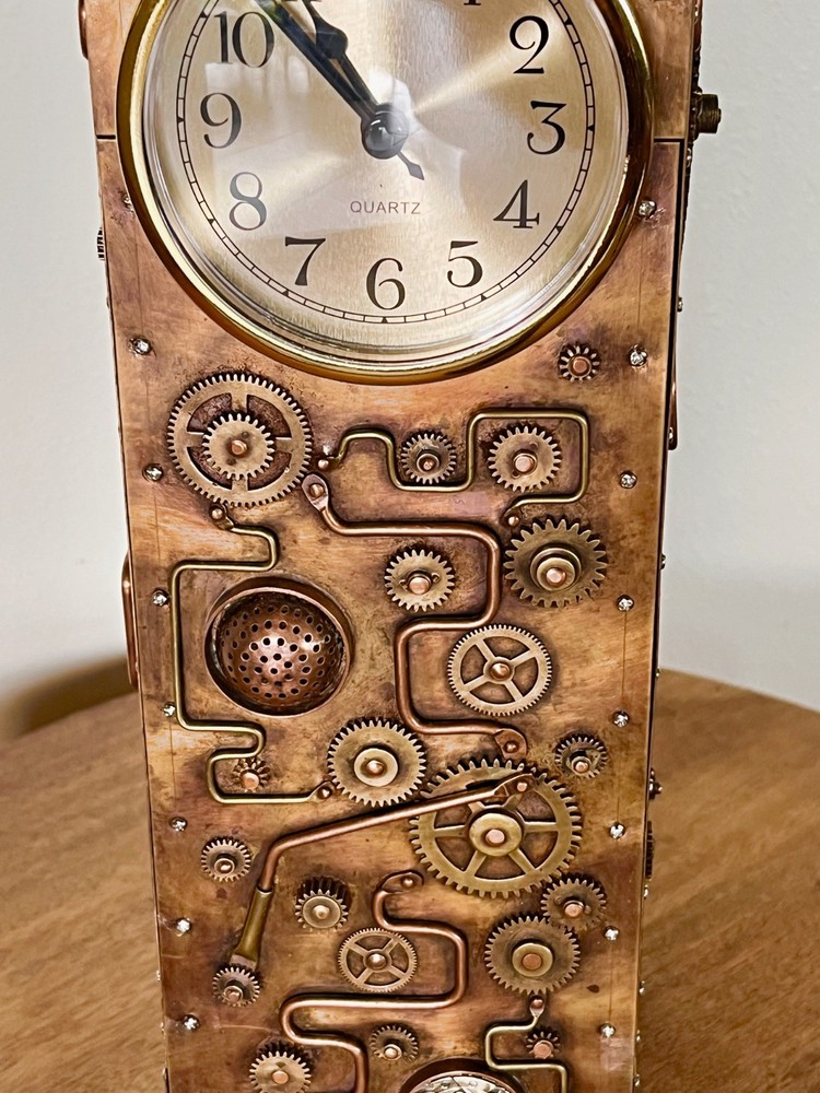 steampunk desk clock