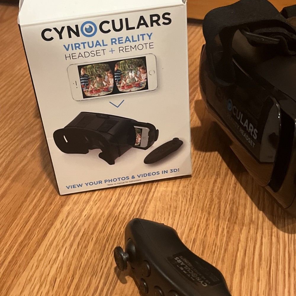 Cynoculars Virtual Reality 3D Headset Wireless - Gaming Remote Compatible