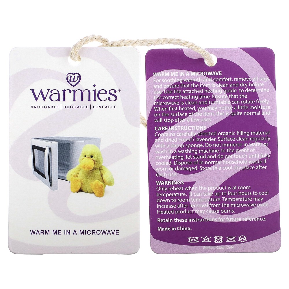 Duck, Heatable, Weighted Soft Plush, 1 Plush