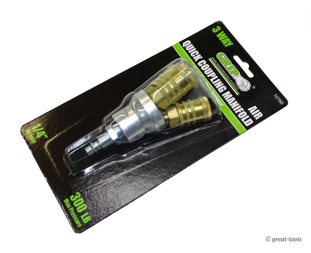 COMPRESSED AIR MAINFOLD – 3-way quick coupling splitter – air compressor – tools