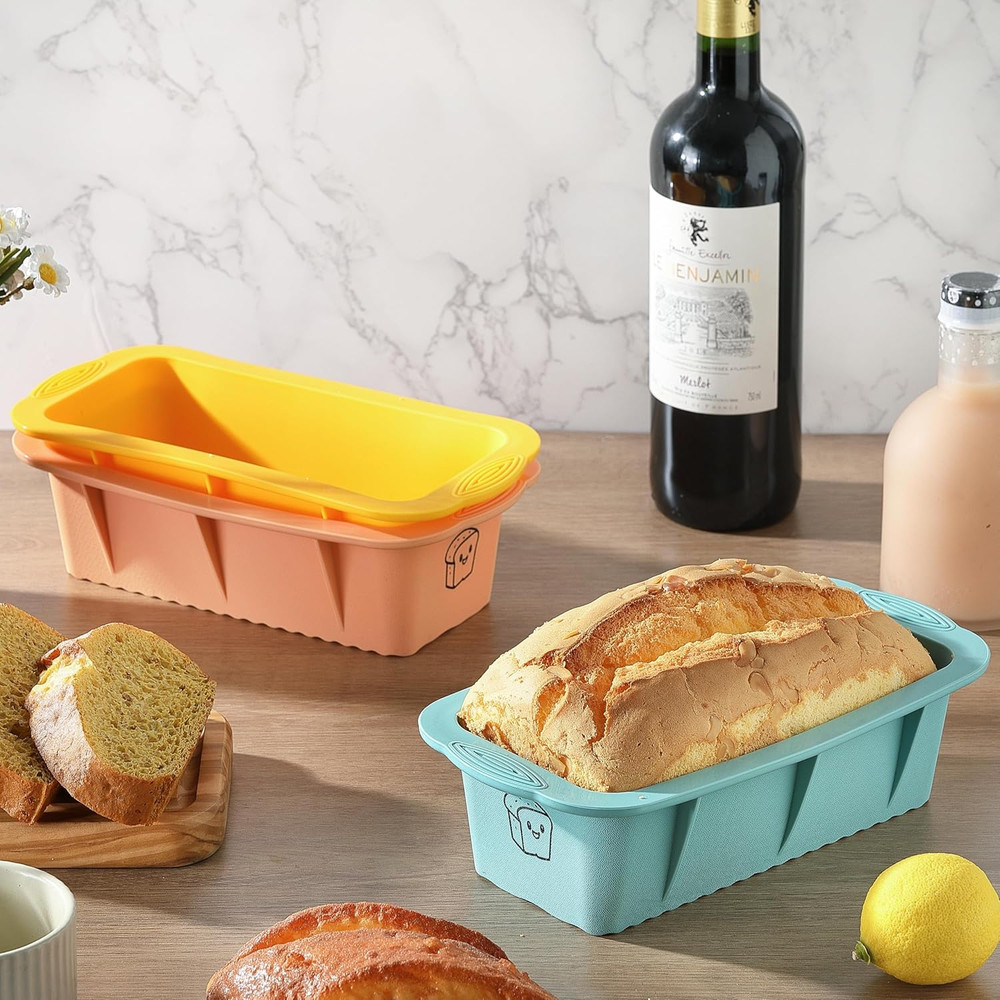 3PCS Silicone Bread Loaf Pan: Non-Stick, Easy Release, Dishwasher Safe