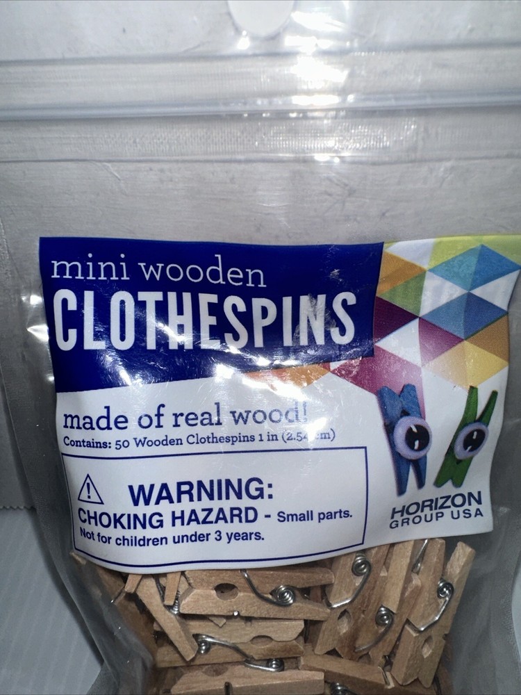 Go Create Mini Wooden Clothes Pins 50-Pack