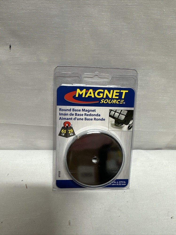 Zoro Select 6Xy89 Round Base Magnet,65 Lb. Pull
