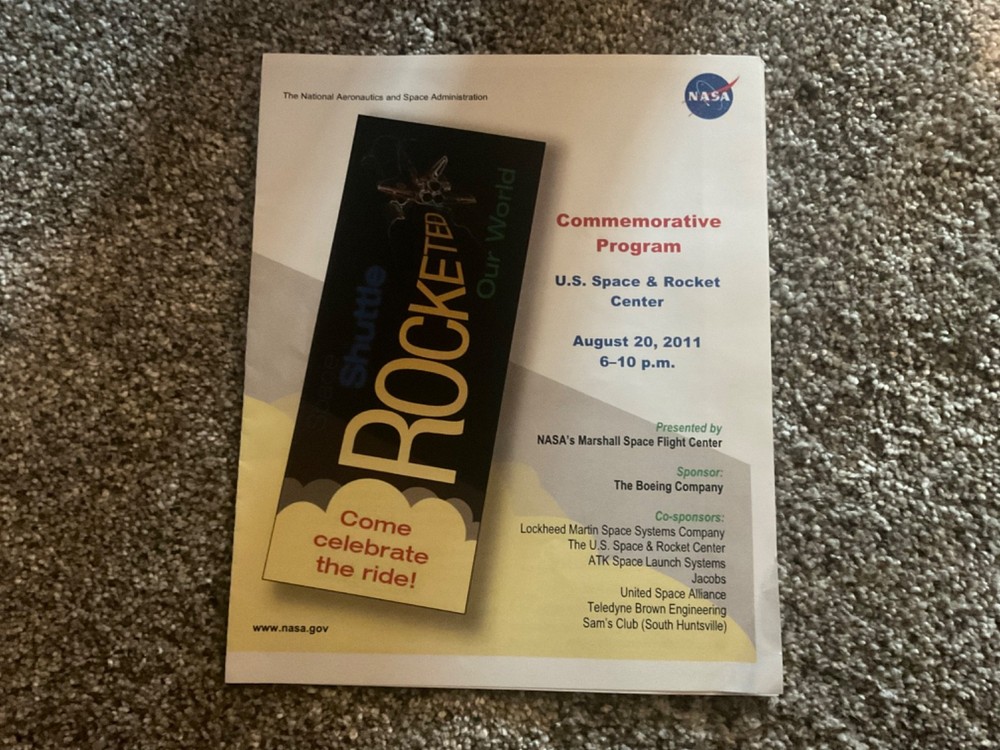 NASA Space Shuttle Memorabilia: Sticker, Plastic Cups, and Commemorative Program