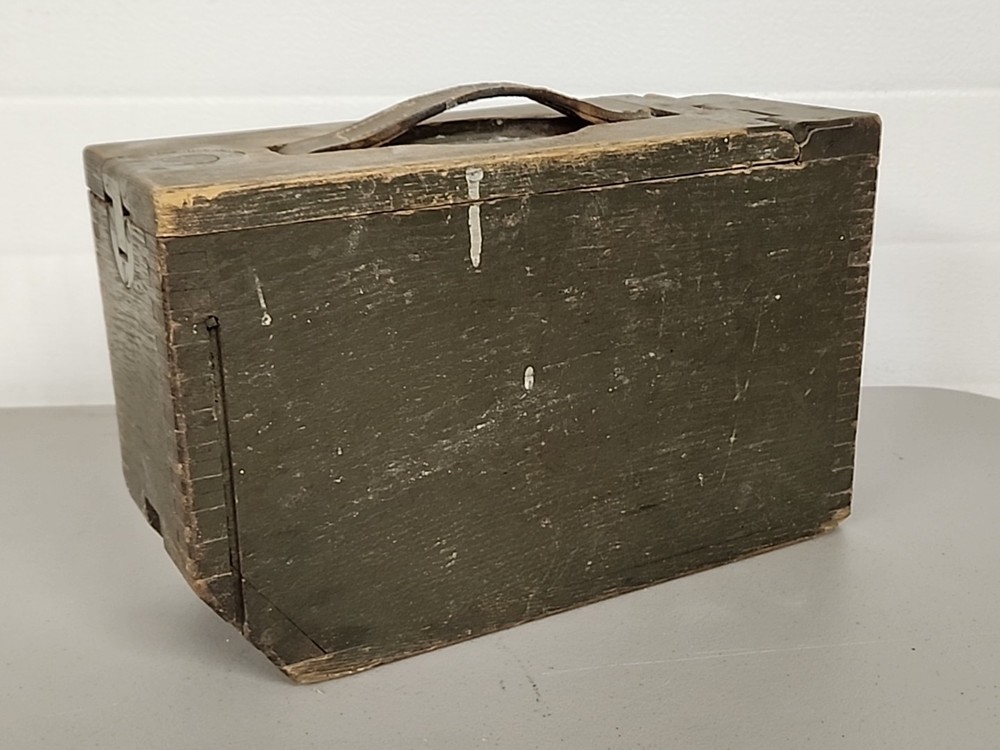Vintage Wooden Ammo Box Ammunition