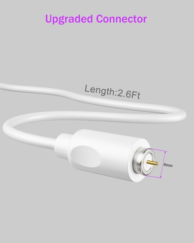 Mailink Magnetic Charging Cables, Replacement USB DC Charger 2.7 feet, White