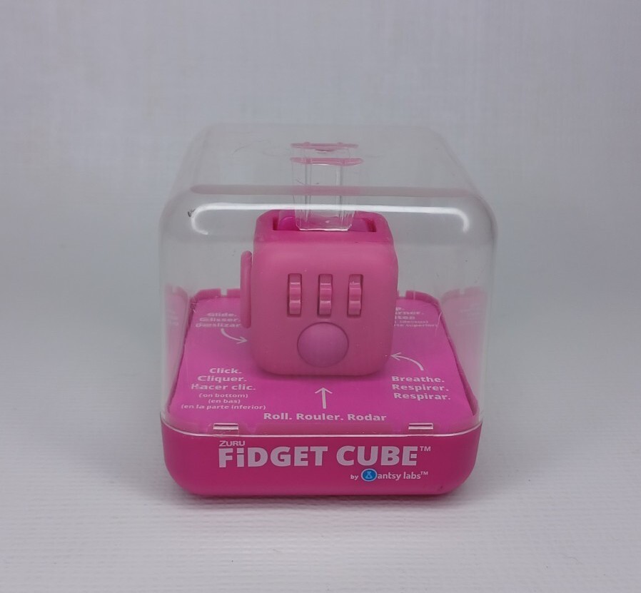 ZURU Fidget Cube Pink New - Roll Click Breathe Glide Spin Flip