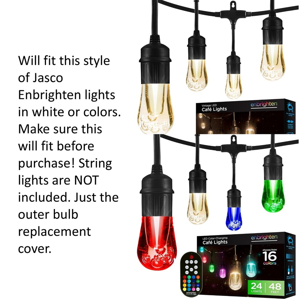 Replacement Bulb Cover for Enbrighten Jasco Cafe String Lights Seasons