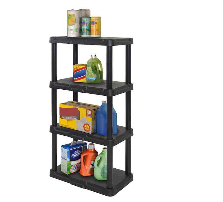 Project Source Plastic 4-Tier Shelving Unit Shelves Shelf Storage Racks Stand