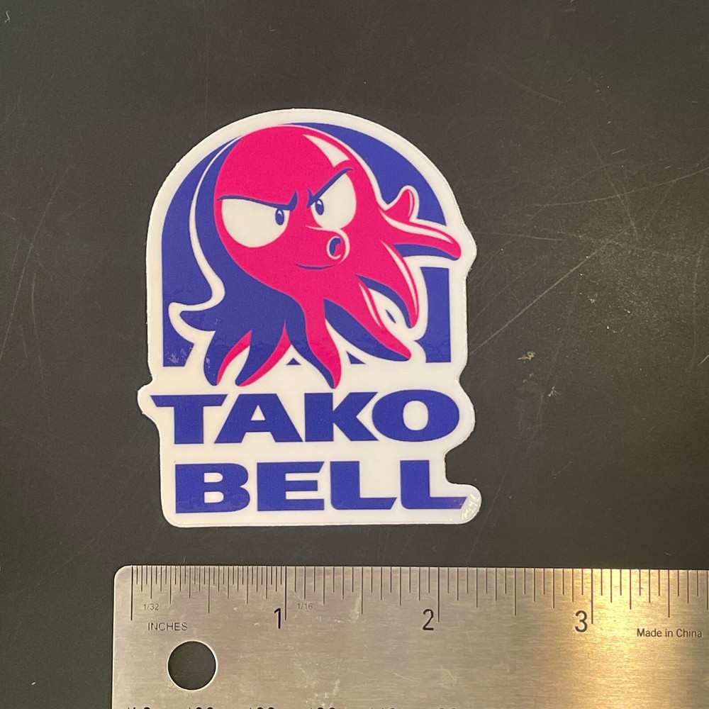 Tako Bell contour cut vinyl sticker