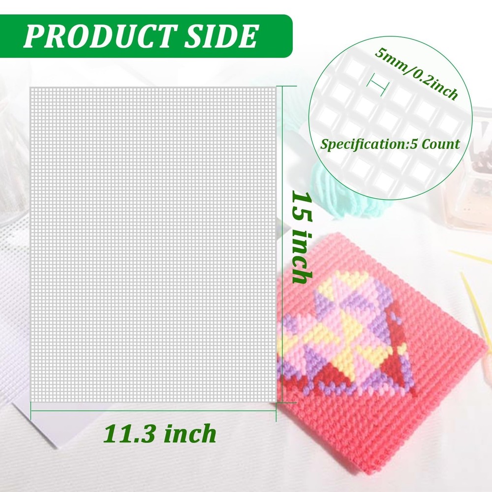 20PCS Plastic Canvas Sheets 11.3x15 inch, 5 Count Plastic Canvas Plastic Mesh...