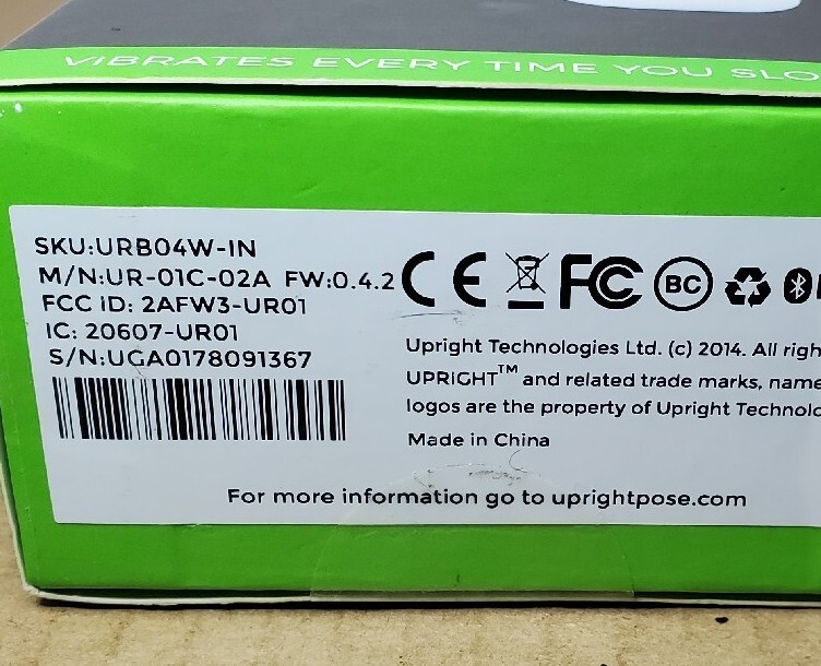 Upright Go Improve Your Posture Trainer UR-01C-02A Bluetooth