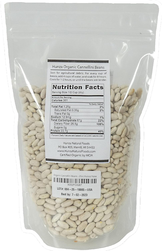Organic Cannellini Beans - 2Lbs (Hunza)