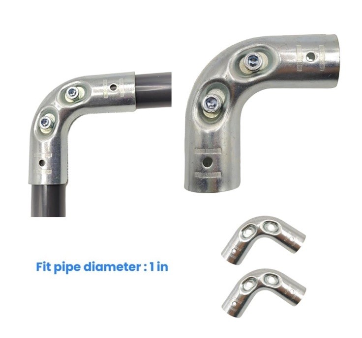 NEW 4Pcs Silver Galvanized Carbon Steel 90 Degree Corner Panel Pipe Connector
