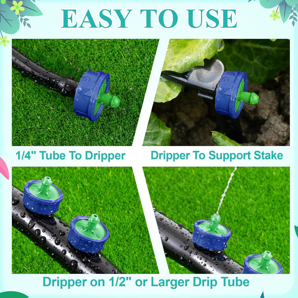 Upgrade Leak-Proof 30Pcs 0.25 GPH Pressure Compensating Drip Emitters, Constant