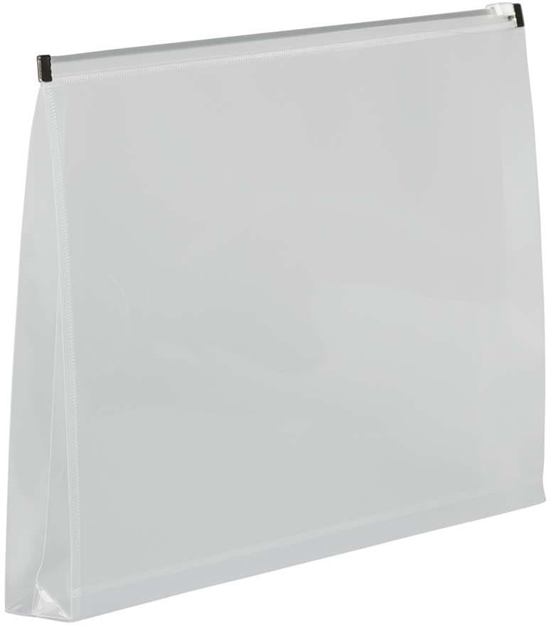 JAM PAPER Plastic Envelopes with Zip Closure 9 1/2" x 14 - 3 Pack, White