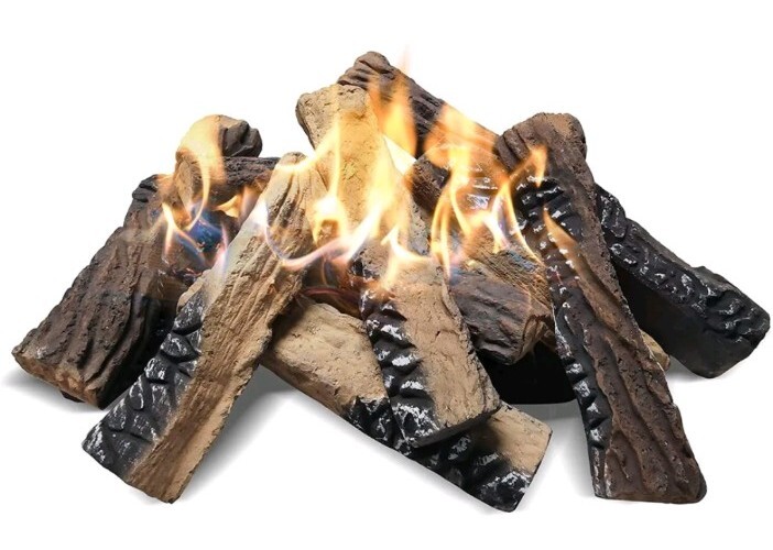 New Assorted Size Gas Fireplace Ceramic Logs 10 Pc For Gas Fireplace Or Firepit