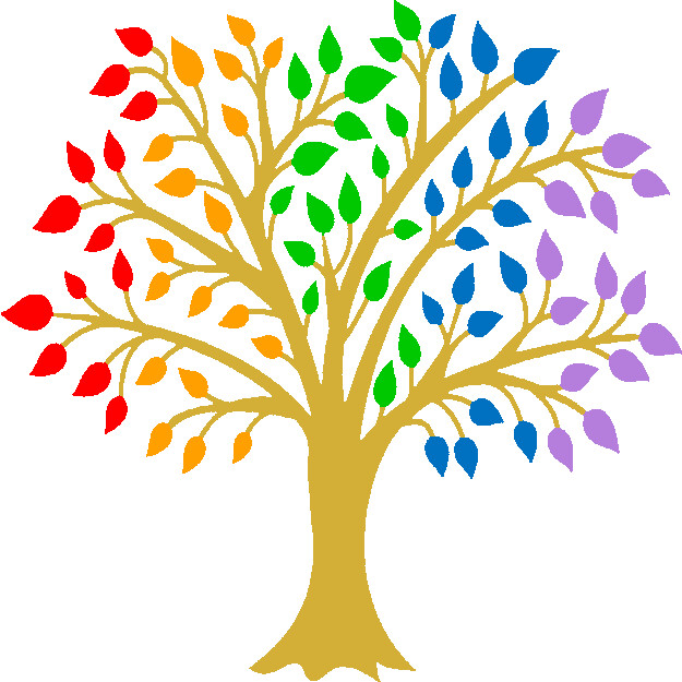 30 Custom Fancy Rainbow Tree Personalized Address Labels