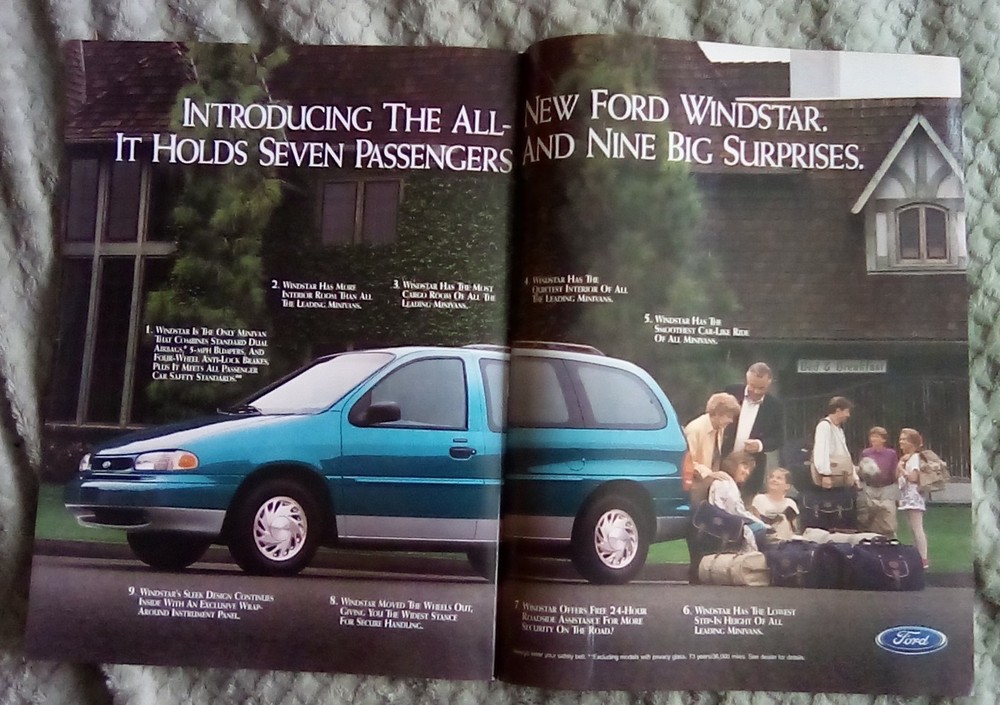 1995 Ford Windstar 2pg Print Ad